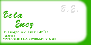 bela encz business card